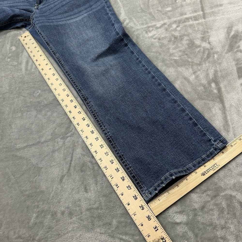 T.K. Axel Jeans Mens 34x30 Blue Slim Bootcut Medium Wash Denim Pockets Logo Work - Picture 5 of 8